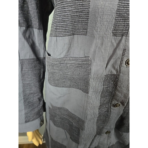 Mordenmiss Women's Gray Button-Front Colorblock Tunic Shirt Dress Size Medium - Picture 3 of 8